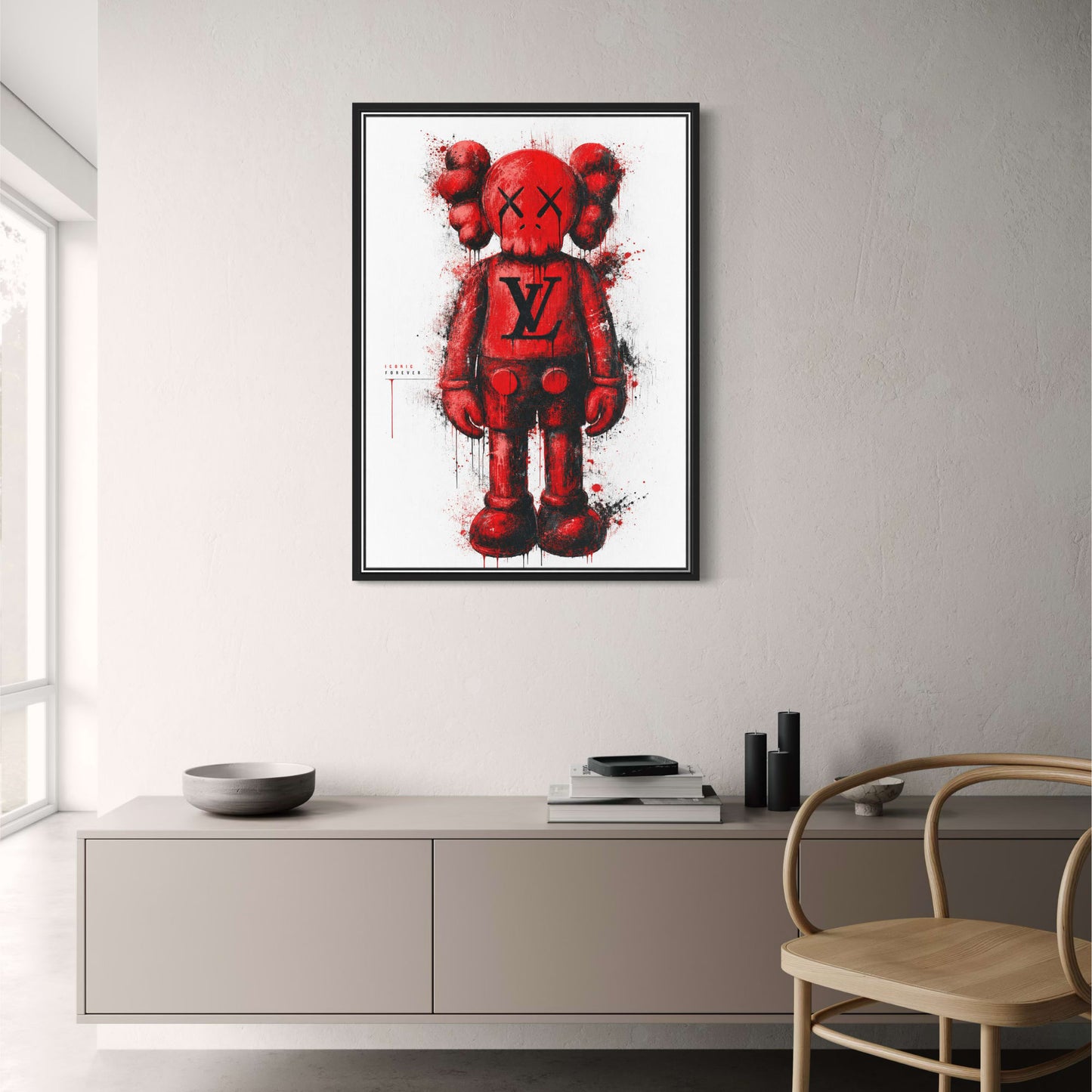 Iconic Modern Art Print | Abstract Street Art Poster | Red Black Graffiti Decor | Unique Wall Art for Home or Office