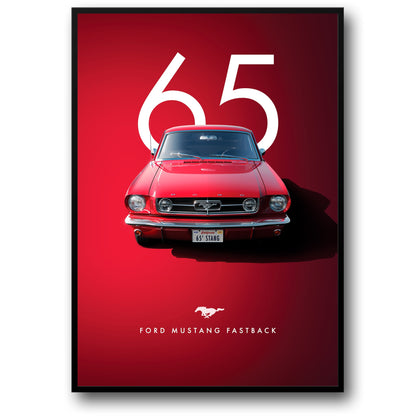 1965 Ford Mustang Fastback | Classic Retro Car | Bold Red