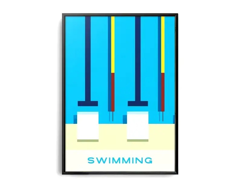 The Geometry of Victory | A Sports Art Series | Sports Poster | Swimming Pool