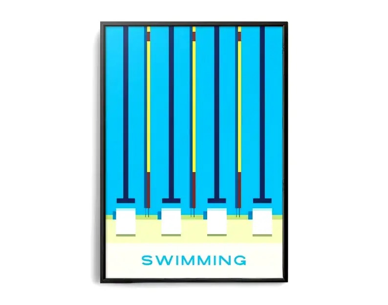 The Geometry of Victory | A Sports Art Series | Sports Poster | Swimming