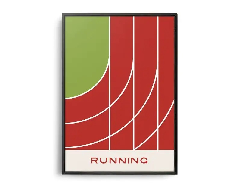 The Geometry of Victory | A Sports Art Series | Sports Poster | Running | Athletics