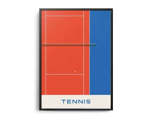 The Geometry of Victory | A Sports Art Series | Sports Poster | Tennis Field Gravel