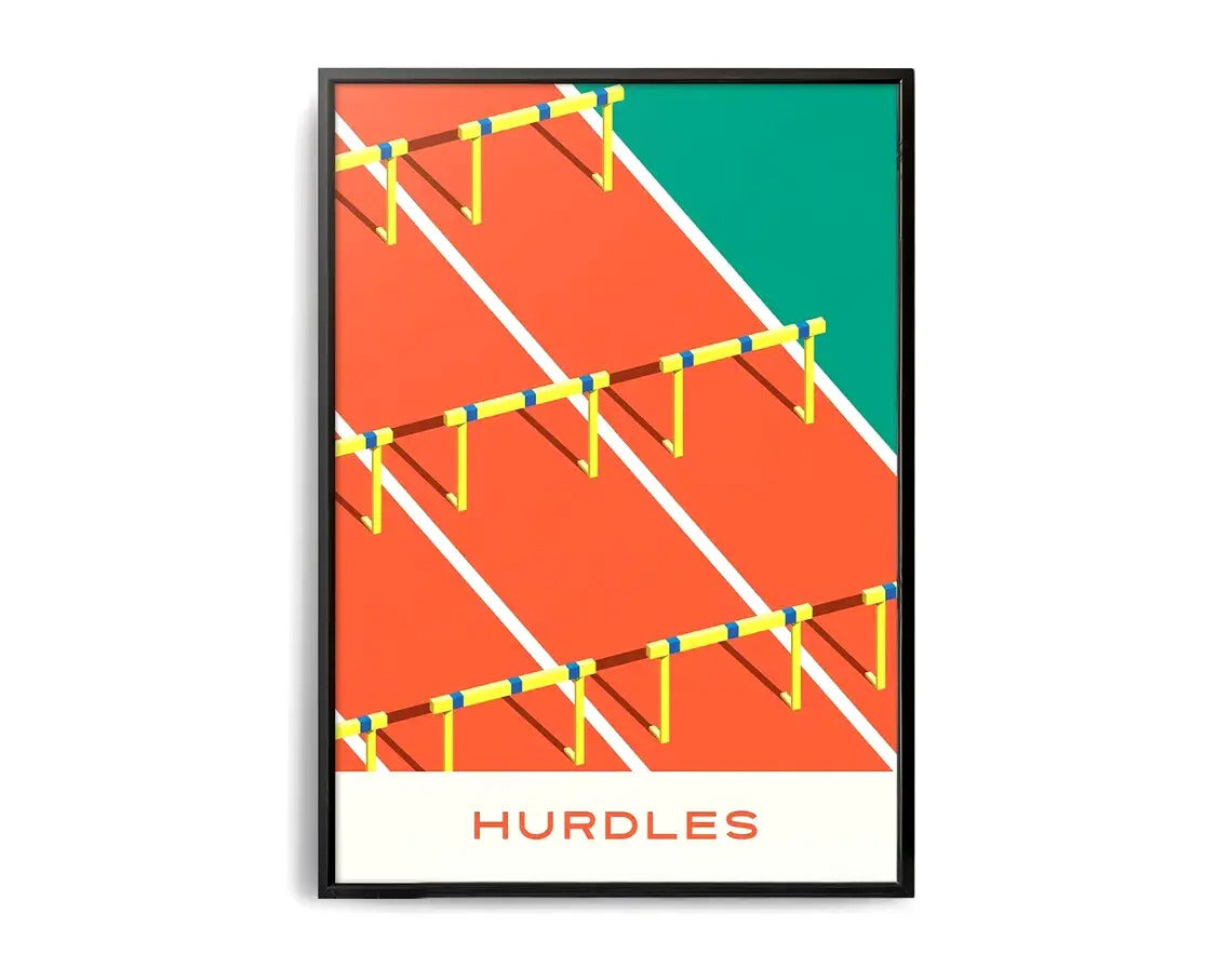 The Geometry of Victory | A Sports Art Series | Sports Poster | Hurdles