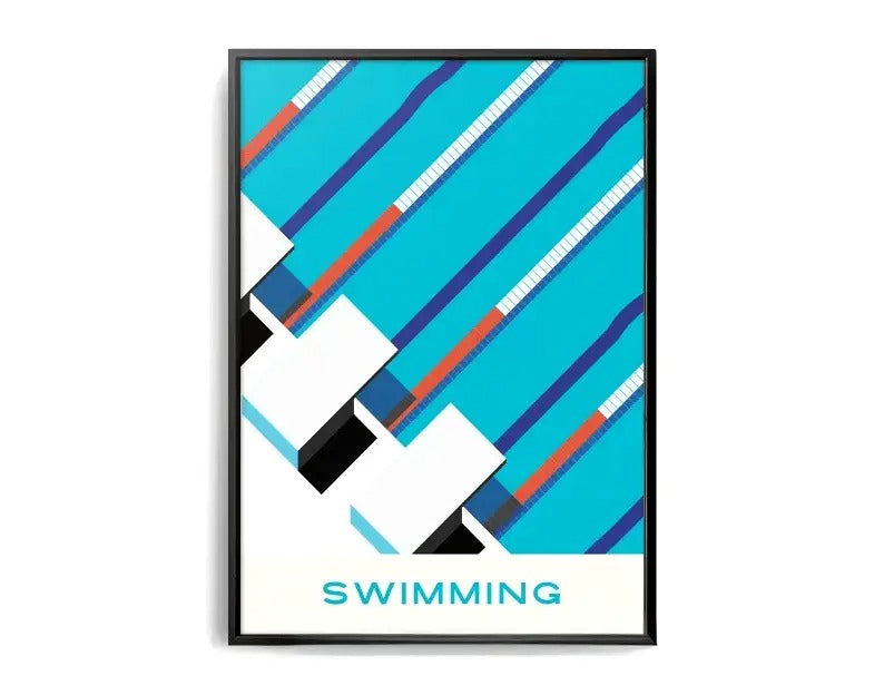 The Geometry of Victory | A Sports Art Series | Sports Poster | Olympic Swimming