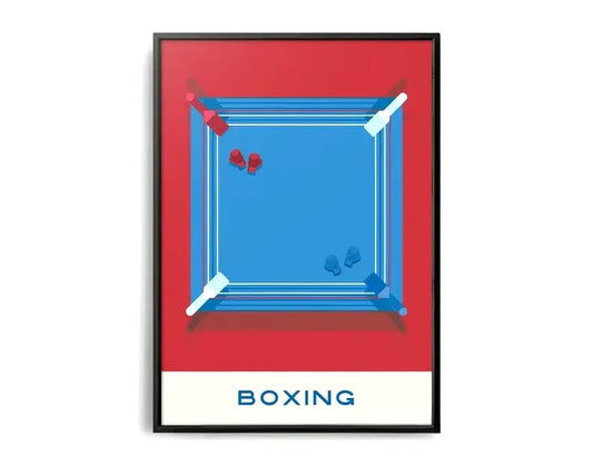 The Geometry of Victory | A Sports Art Series | Sports Poster | Boxing Ring