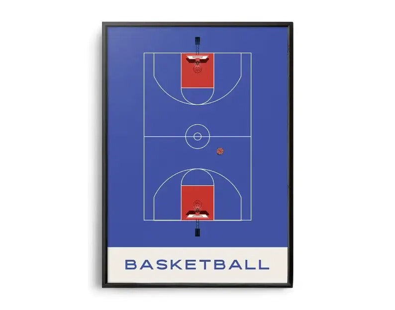 The Geometry of Victory | A Sports Art Series | Sports Poster | Basketball Court