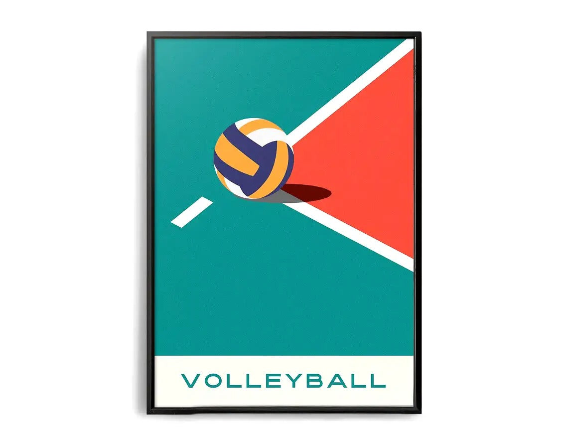 The Geometry of Victory | A Sports Art Series | Sports Poster | Volleyball