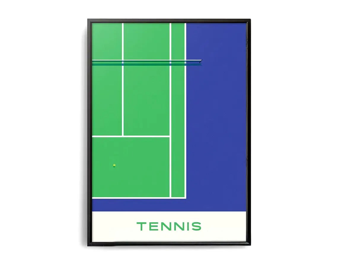 La géométrie de la victoire | Une série d'art sportif | Affiche sportive | Terrain de tennis