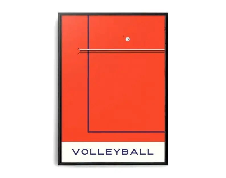 The Geometry of Victory | A Sports Art Series | Sports Poster | Volleyball