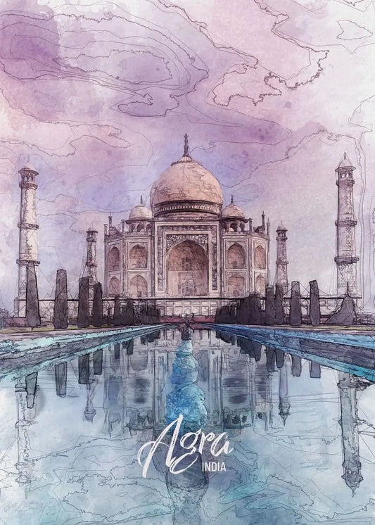 Taj Mahal | Agra | India | Mughal Architectural Marvel | Indian Historical Wonders | World Heritage Site Posters