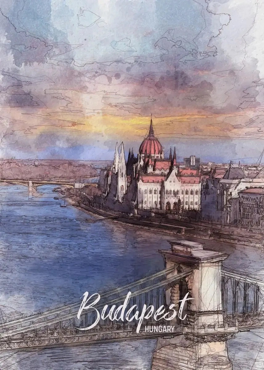 Hungarian Parliament | Budapest | Hungary | Iconic Neo-Gothic Architecture | European Political Landmarks | Architectural Art Posters