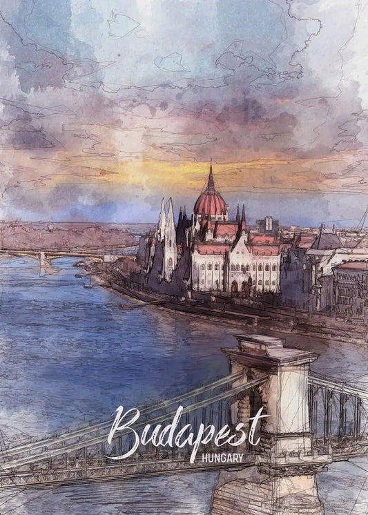 Hungarian Parliament | Budapest | Hungary | Iconic Neo-Gothic Architecture | European Political Landmarks | Architectural Art Posters