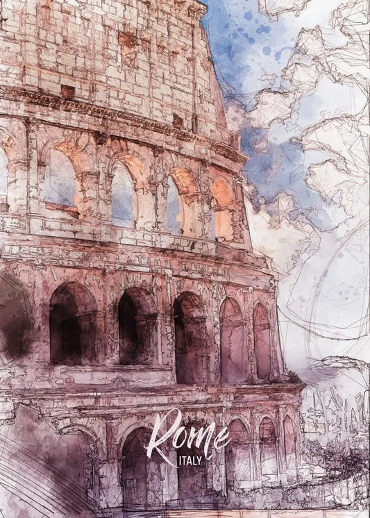 Colosseum | Rome | Italy | Enduring Symbol of Ancient Rome | Italian Architectural Wonders | World Heritage Site Posters