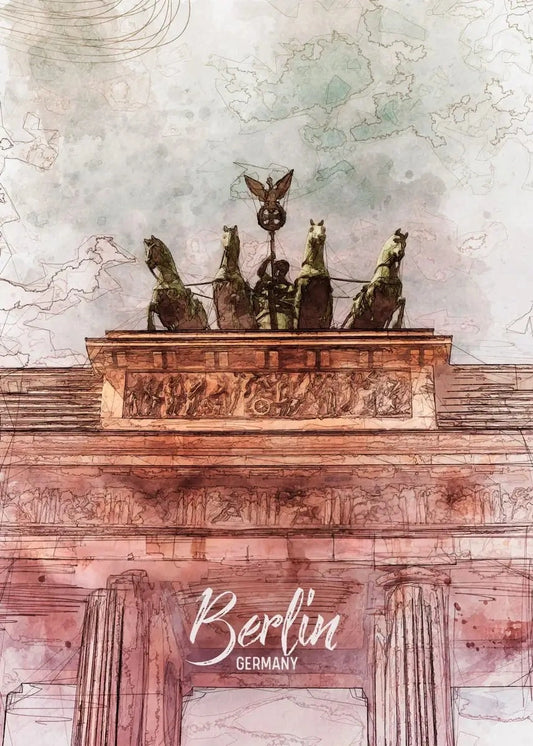 Brandenburg Gate | Berlin | Germany | Neoclassical City Gate | German Historical Monuments | Architectural Art Posters