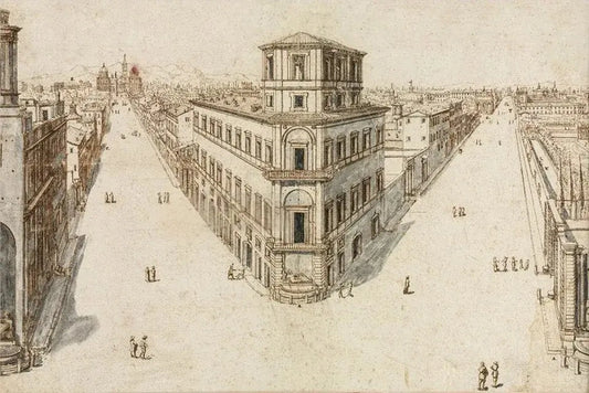 Perspective View of Renaissance Street | Celebrating Renaissance Urban Design | Mastery in Perspective Drawing | Exquisite Architecture Posters