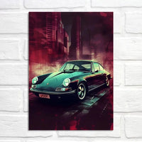 Porsche 911 Poster | Urbane Erkundung bei Nacht | Stadtlichter-Display | Lebendige Nachtlandschaften