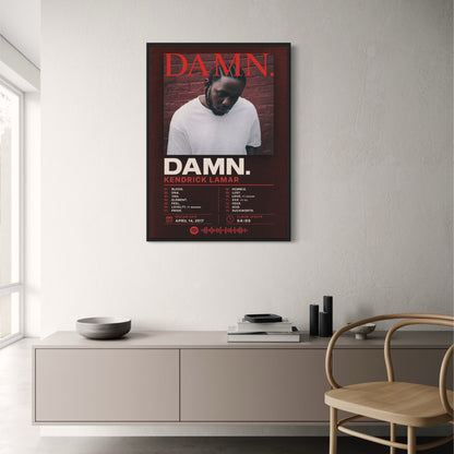 Kendrick Lamar DAMN Album Art Poster | Music Wall Decor Print | Iconic Hip Hop Artwork for Fans and Collectors | High Quality Music Print