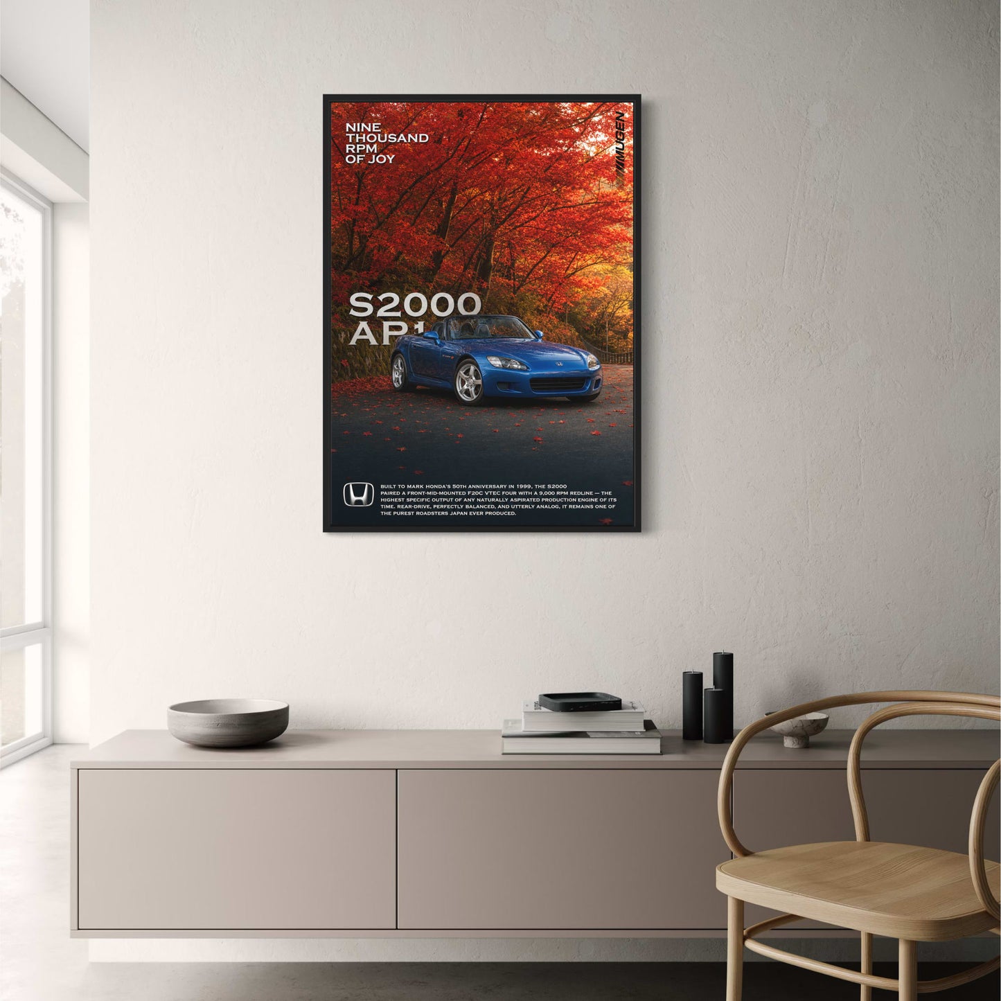 Honda S2000 AP1 | Iconic Roadster | Nine Thousand RPM VTEC | Celebrating Performance and Joy | Automotive Art Poster Print
