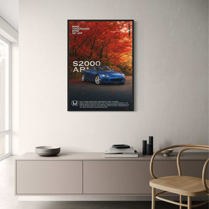 Honda S2000 AP1 | Iconic Roadster | Nine Thousand RPM VTEC | Celebrating Performance and Joy | Automotive Art Poster Print