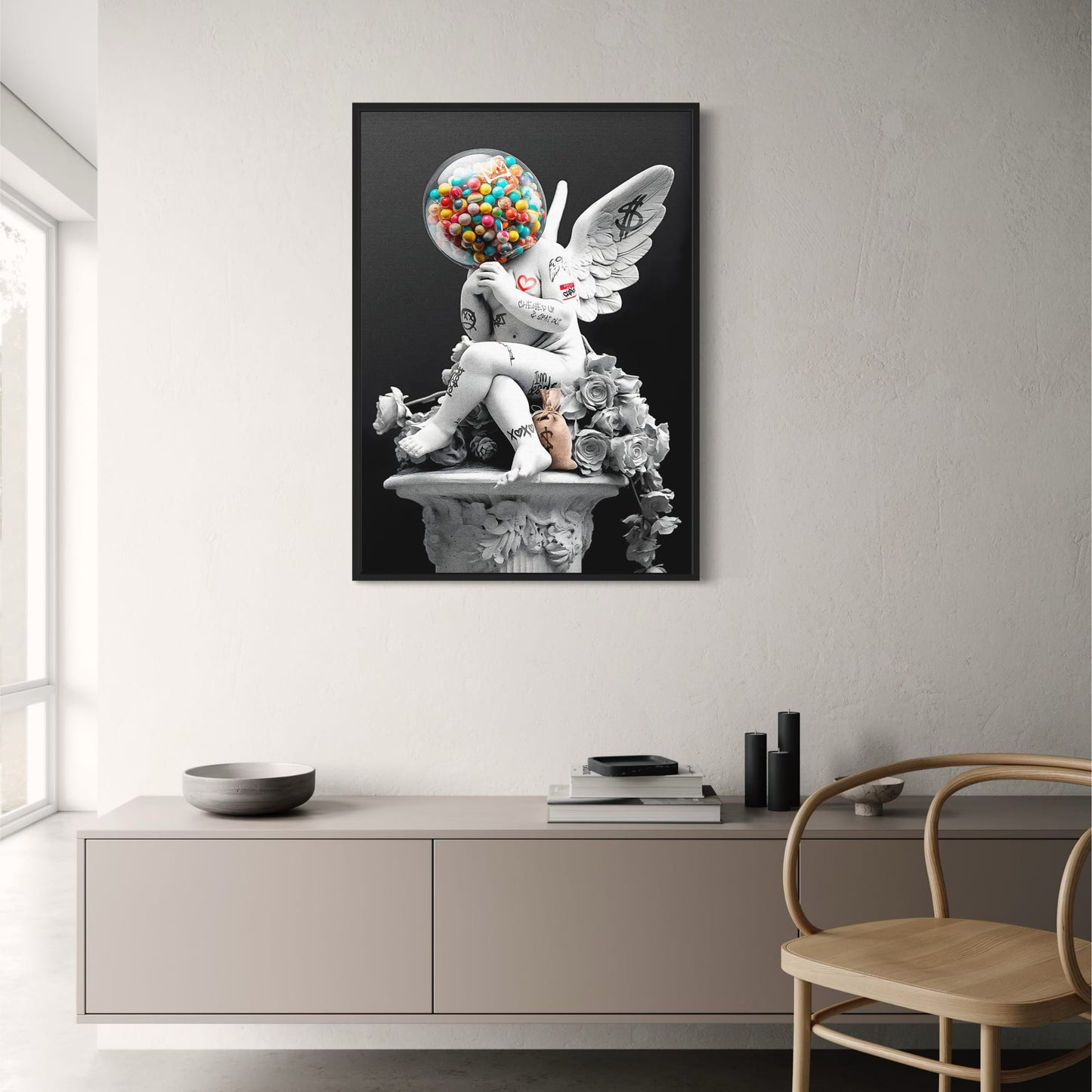 Winged Cherub Graffiti | Gumball Head | Modern Urban Art