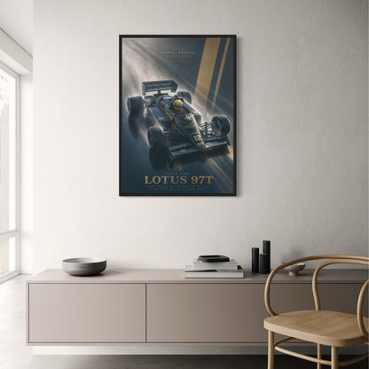 Ayrton Senna Lotus 97T 1985 Estoril Portugal Legend Race Car Poster | Iconic F1 Racing Print | Motorsport Wall Art