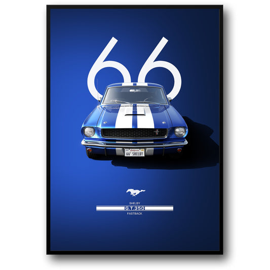 Vintage Shelby G.T.350 | 1966 Mustang | Blauw met Witte Strepen