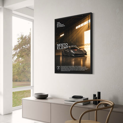 Lamborghini Sesto Elemento | Rare Supercar | Carbon Fiber Design Poster | Exclusive Luxury Car Print | Automotive Art Decor
