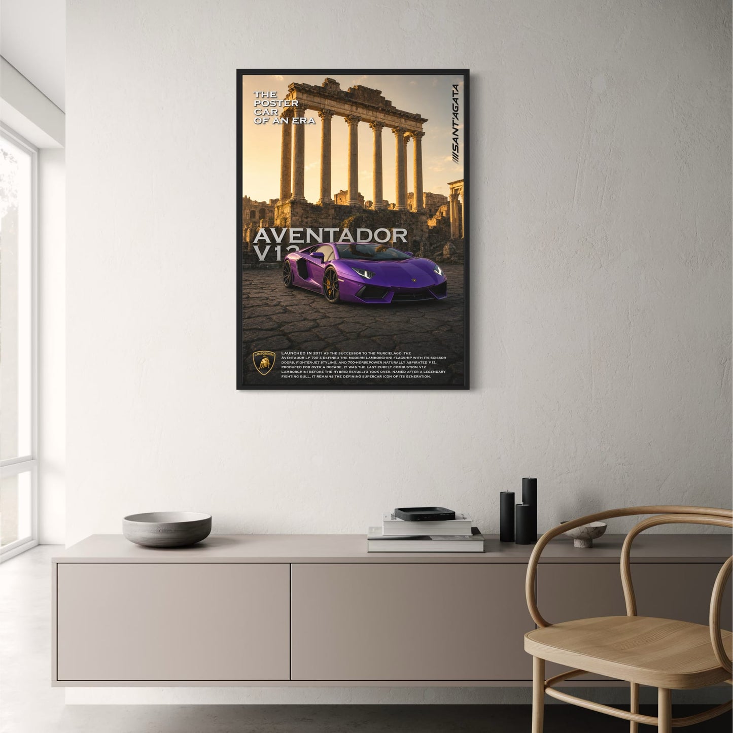 Iconic Aventador V12 | Supercar Art | Luxury Car Print Poster | High Performance Auto Art | Automotive Wall Decor | Classic Sports Car Poster