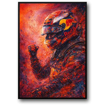 Motorsport Energy | Racing Driver Art | Red Bull Helmet | Vibrant Color Screams | Passionate Racing Print | Eye-Catching Poster