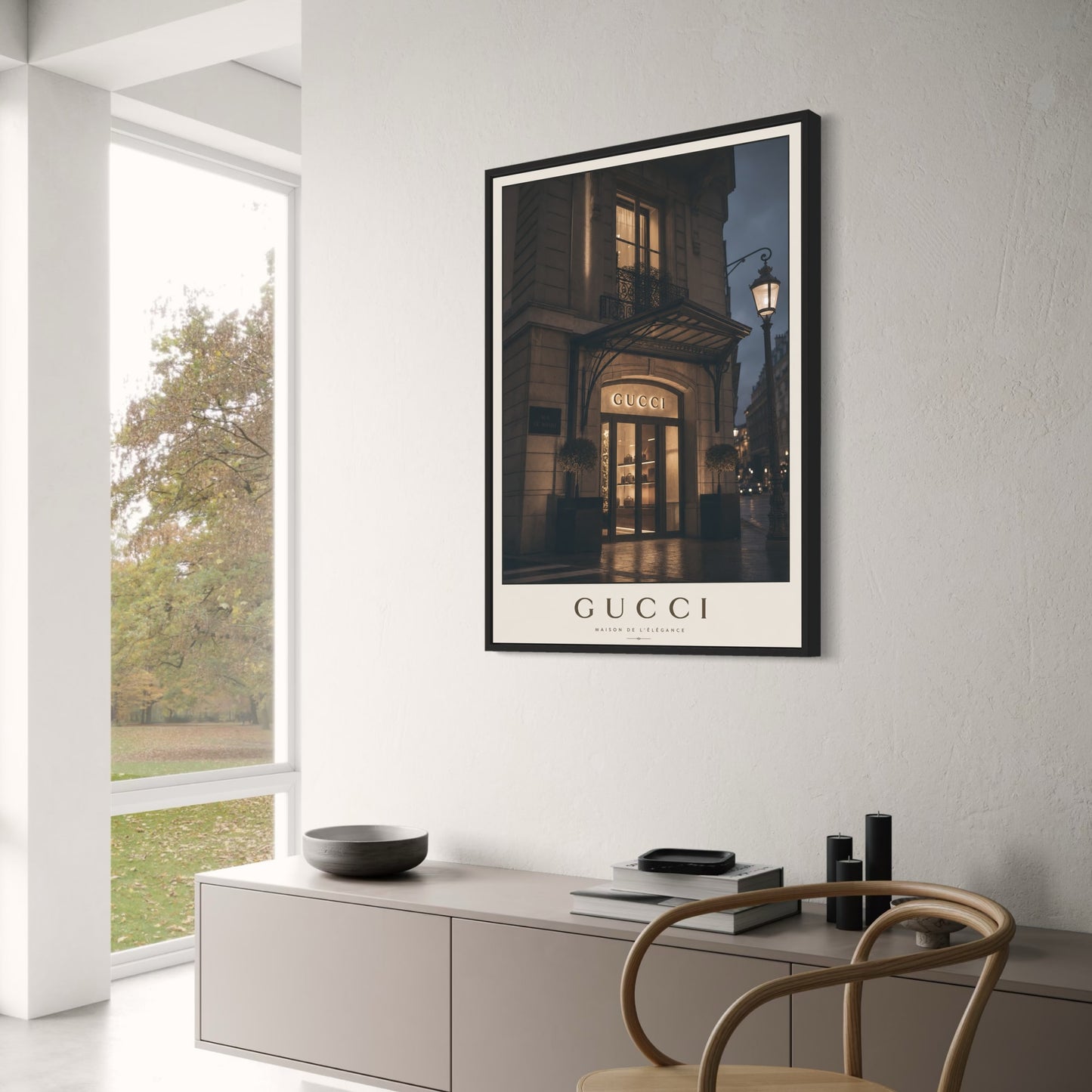 Elegant Luxury Boutique Entrance | Evening Ambiance Street Photography Print | Chic Fashion Storefront Poster