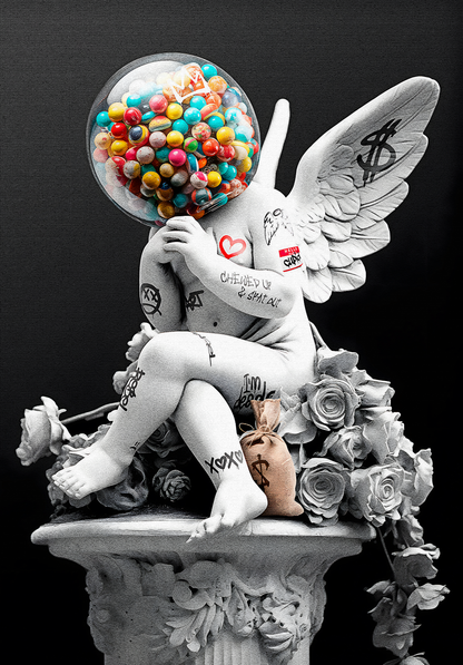 Winged Cherub Graffiti | Gumball Head | Modern Urban Art