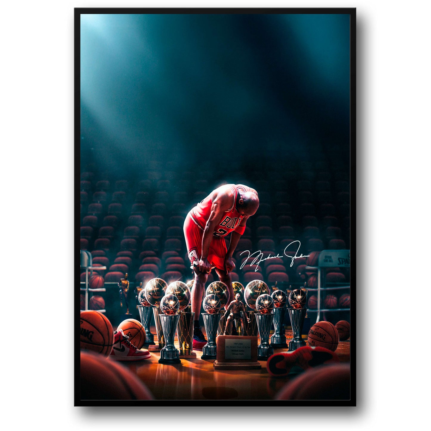 Legendary Athlete | Iconic Red Jersey | Championship Trophies