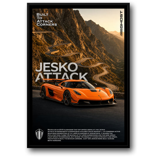 Koenigsegg Jesko Attack | Mountain Road Landscape | Automotive Decor