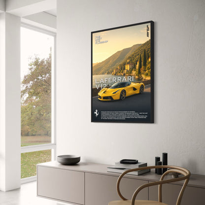 LaFerrari V12 | Iconic Supercar Art Print | Luxury Sports Car Poster | Italian Exotic V12 Engine Art | Wall Decor