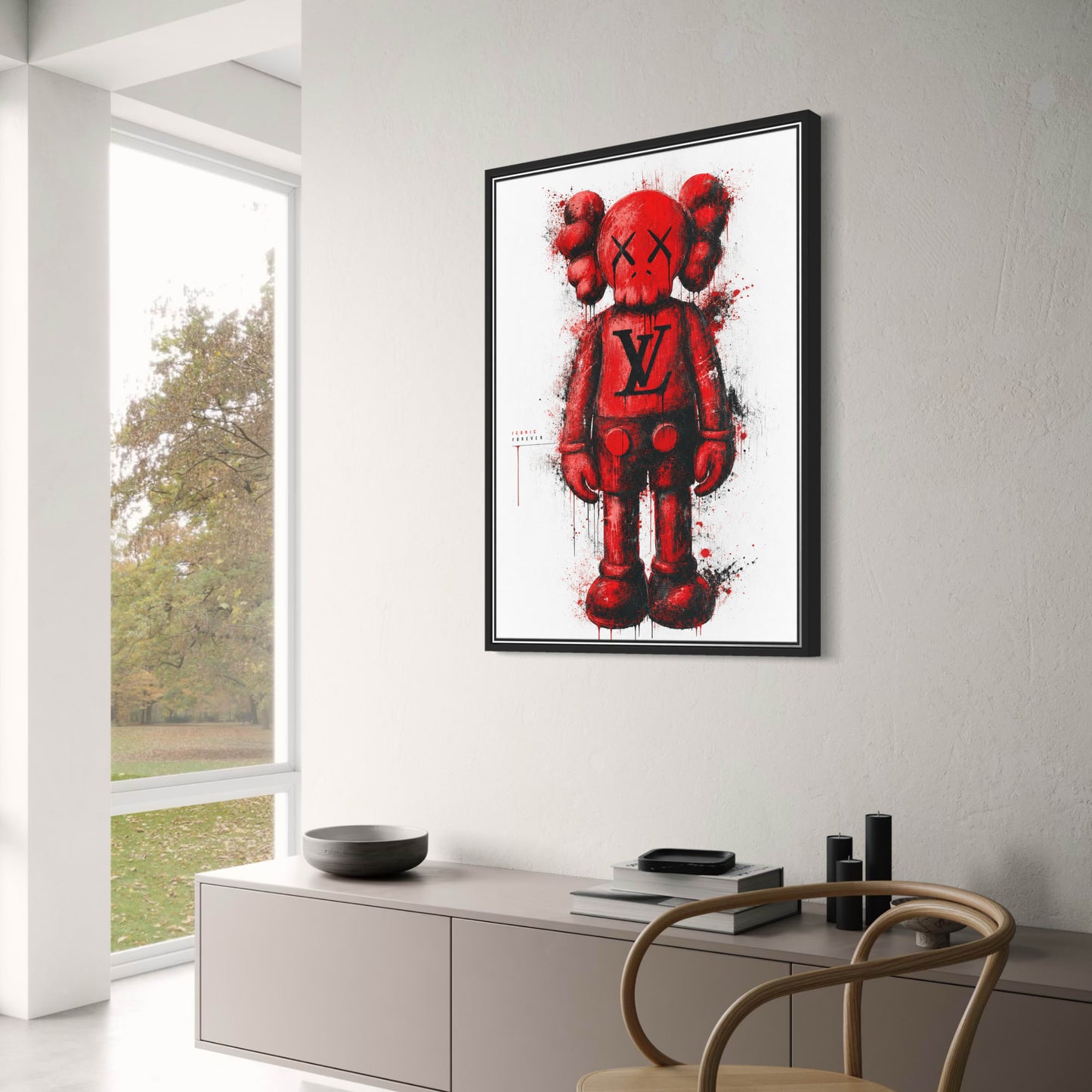 Iconic Modern Art Print | Abstract Street Art Poster | Red Black Graffiti Decor | Unique Wall Art for Home or Office