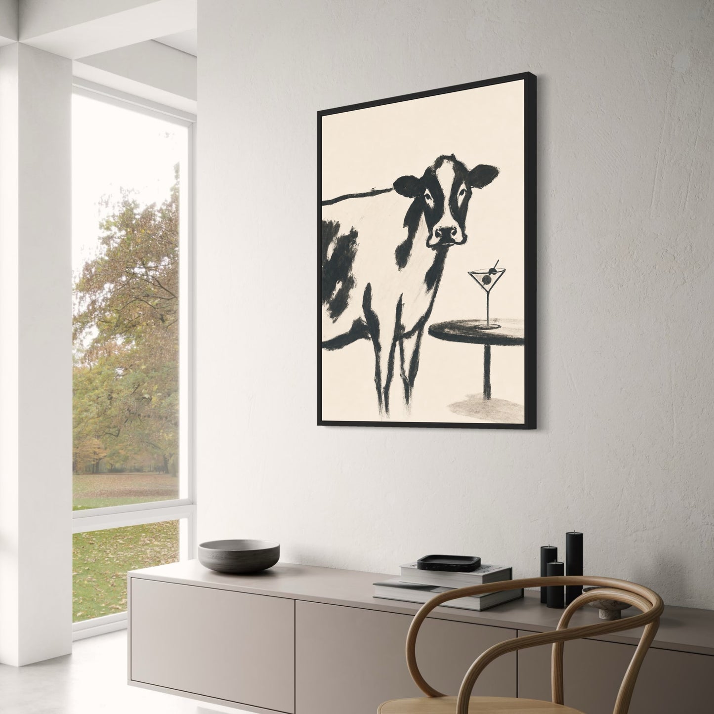 Cow Sketch Art | Contemporary Animal Illustration Wall Decor | Minimalist Farmhouse Poster | Modern Art Print