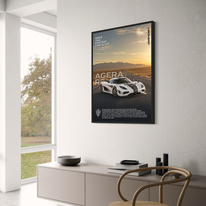 Koenigsegg Agera RS Supercar | Iconic Speed | Ultimate Hypercar Poster | Fast Car Art Print | Automotive Wall Decor | Adventure Racing Poster