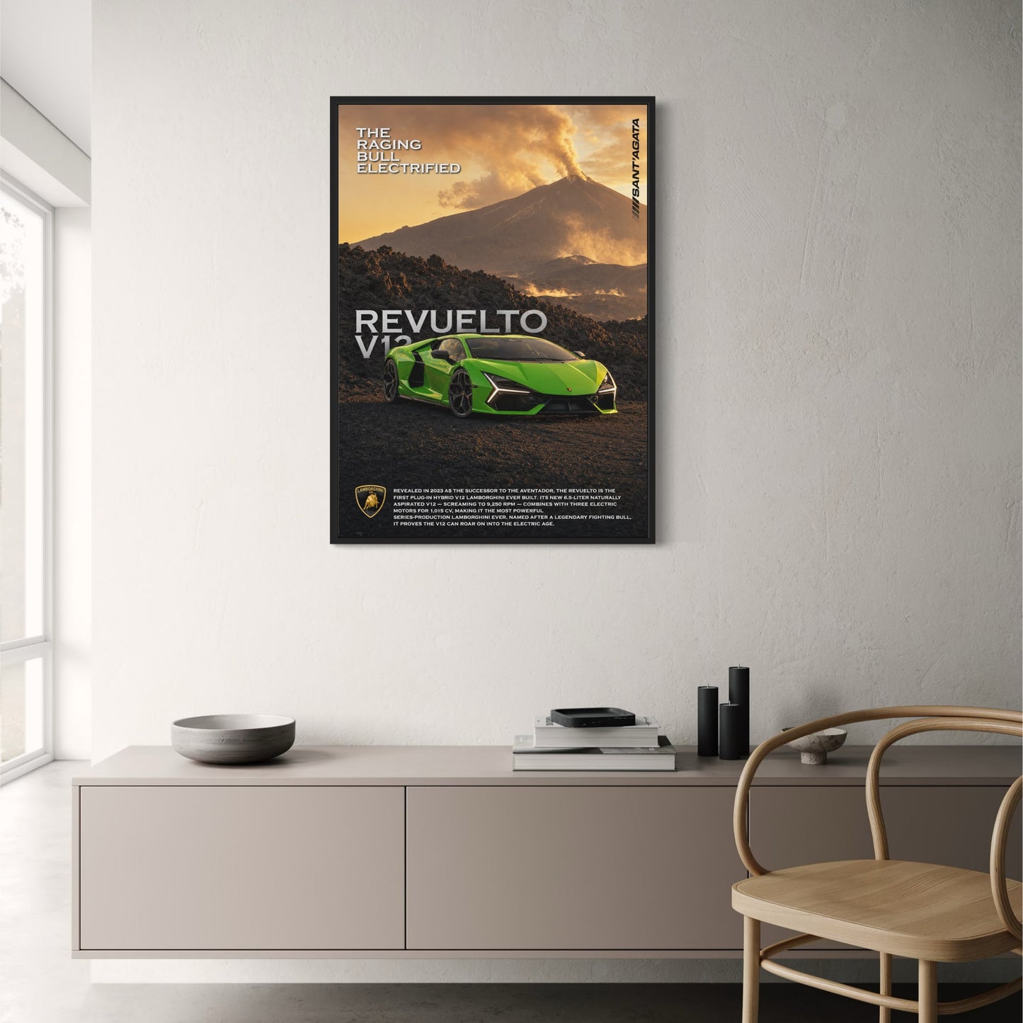 Lamborghini Revuelto V12 | Electrified Hybrid Supercar Poster | Automotive Art Print | Exclusive High-Performance Design Poster