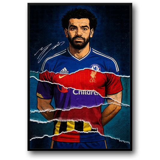 Dynamische Voetbalshirt Collage | Iconische Clubprints