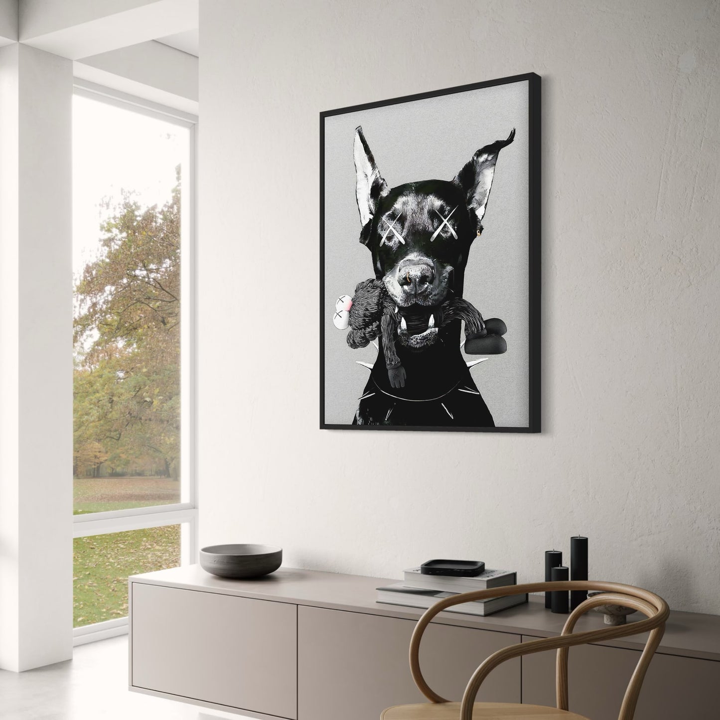 Black Dog Art | X-Eyed Expression | Modern Bold Aesthetic