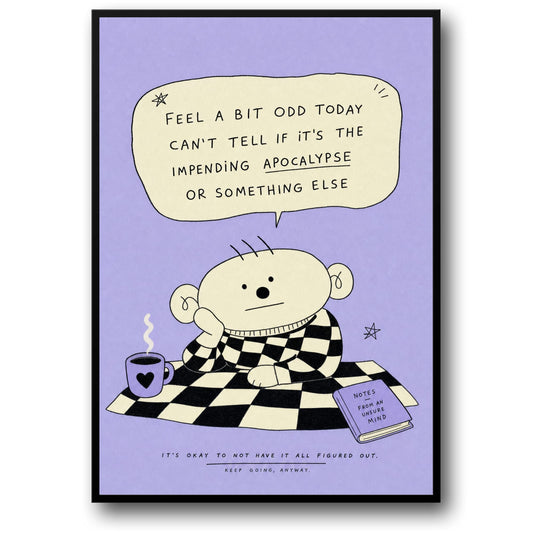 Eigenzinnige Cartoon Kunst Poster | Voel Je Een Beetje Vreemd Komedie Afdruk | Motiverende Humor Muurdecoratie | Uniek Geruit Ontwerp Poster