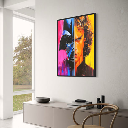 Half Darth Vader Helmet | Pink & Yellow Sci-Fi Art