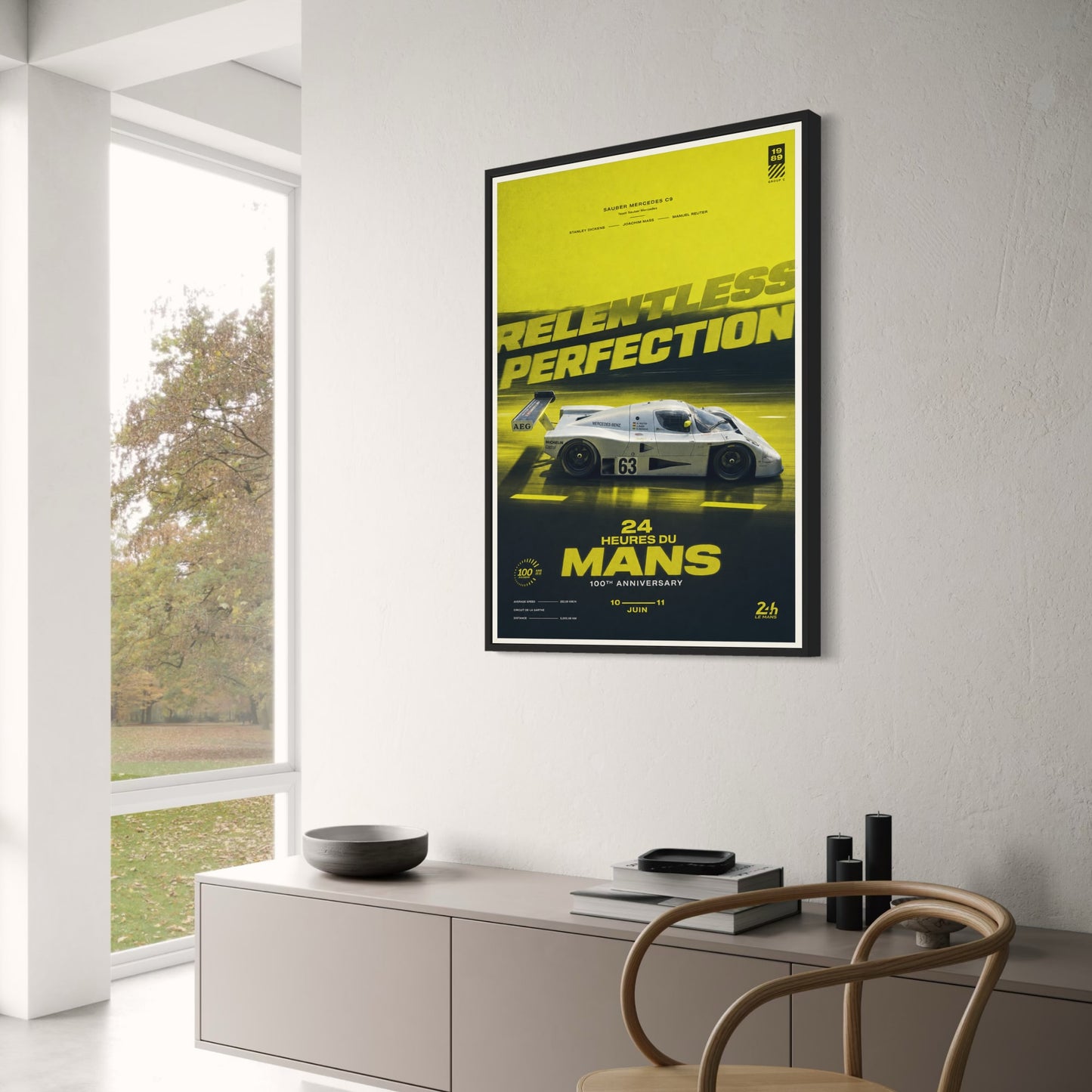 Sauber Mercedes C9 | 24 Hours of Le Mans 100th Anniversary Racing Car Poster | Classic Motorsport Art Print