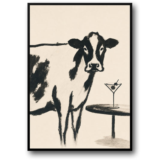 Koe Schets Kunst | Hedendaagse Dier Illustratie Muurdecor | Minimalistische Boerderij Poster | Moderne Kunstprint