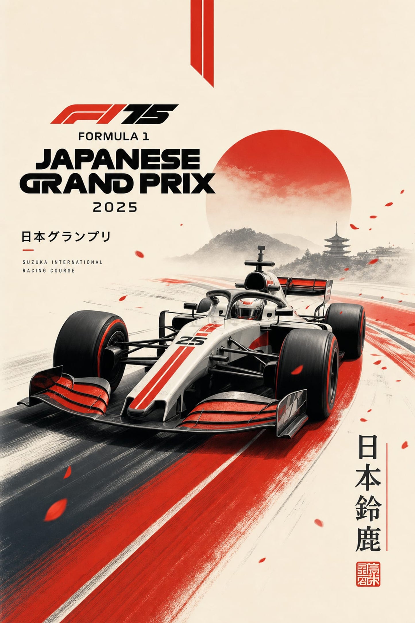 Formula 1 Japanese Grand Prix 2025 | Racing Car Art | Suzuka International Racing Course Print | Motorsport Poster