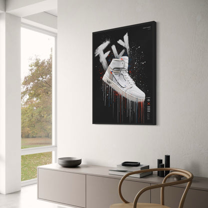 High Top Sneaker Art | Streetwear Graffiti Vibes | FLY Urban Style Print Poster for Wall Decor