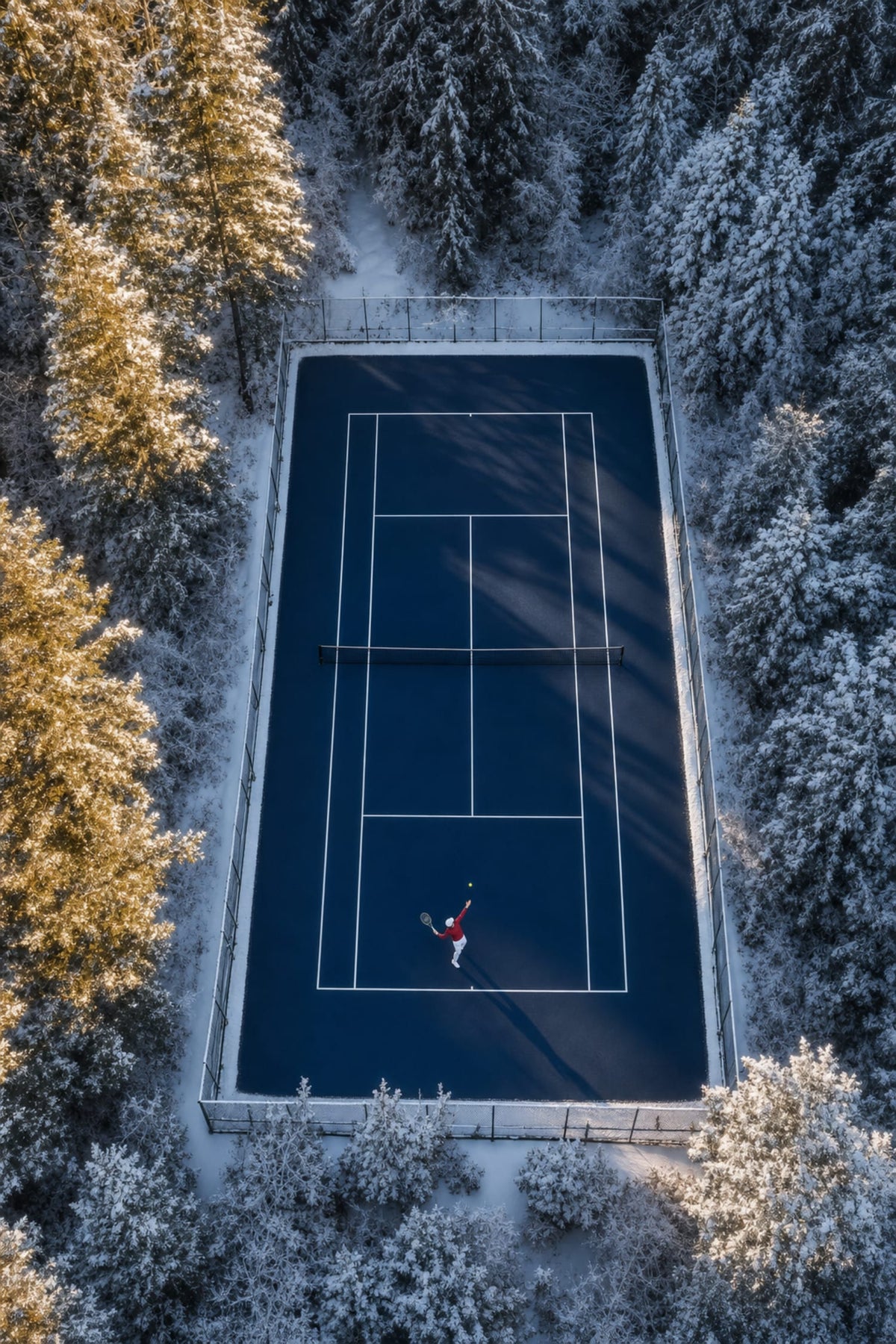 TENNISPLATZ IN DER LUFT