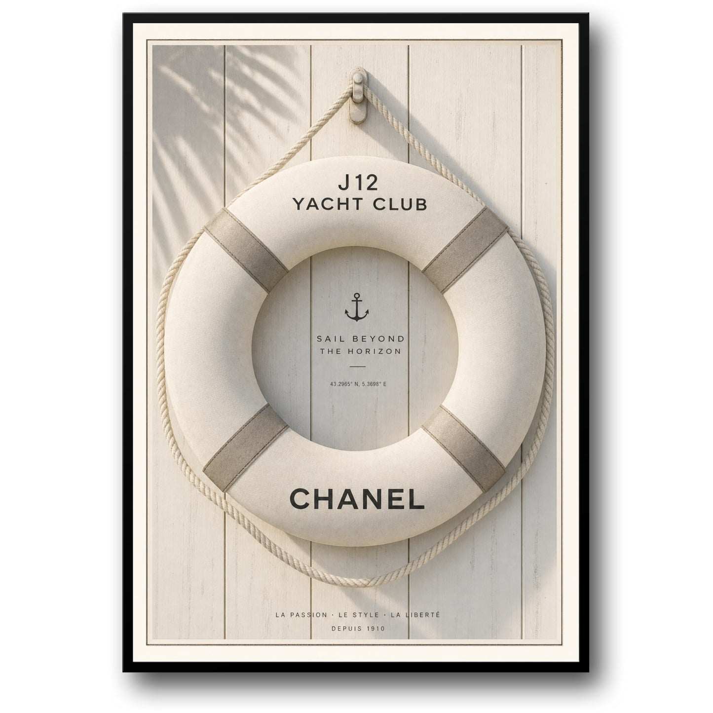 J12 Yacht Club Nautical Theme | Sail Beyond The Horizon | Stylish Wall Art Print | Elegant Design Poster | Maritime Decor