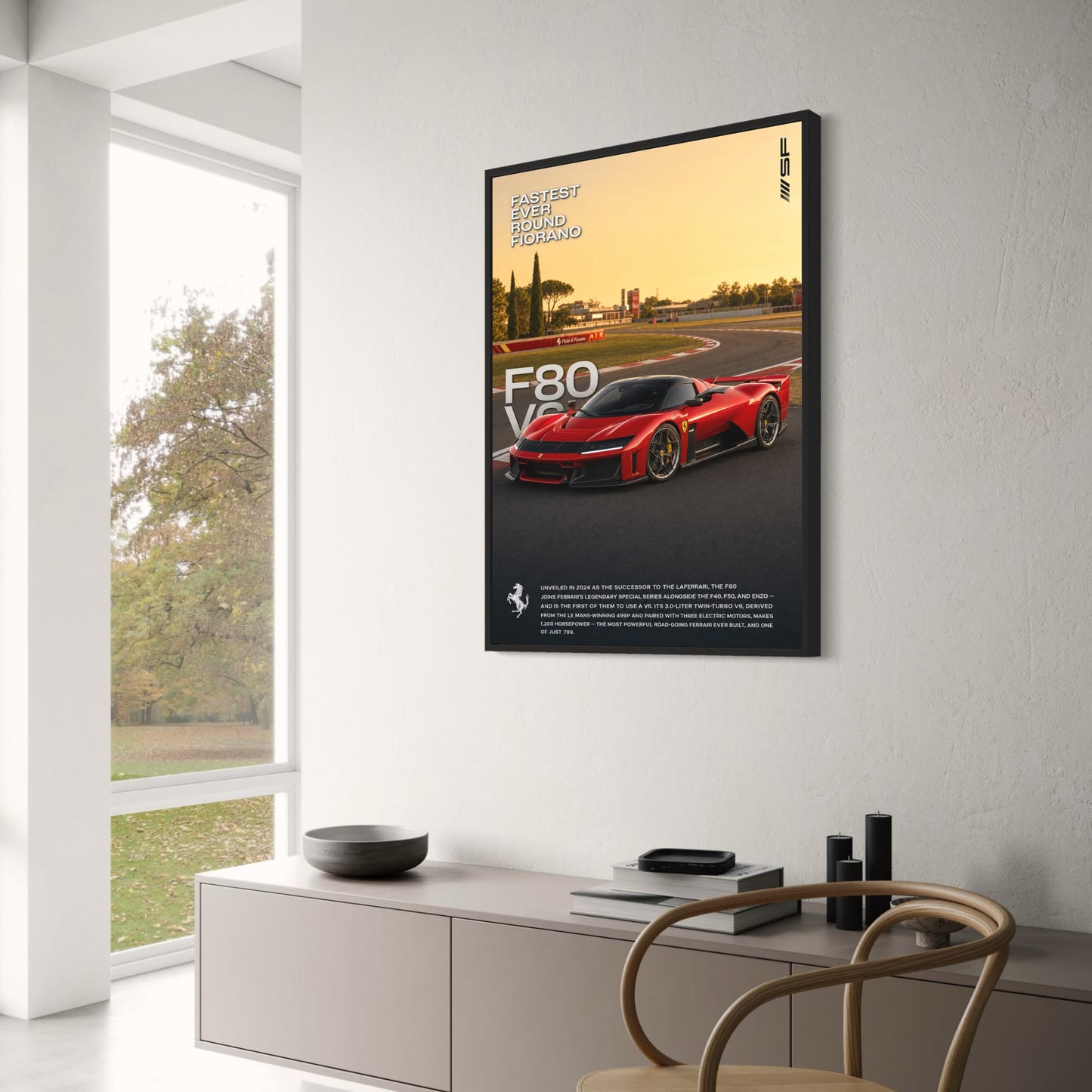 Ferrari F80 Supercar | Racing Poster | High-Speed Track Performance Art Print | Collector's Edition Car Poster Display