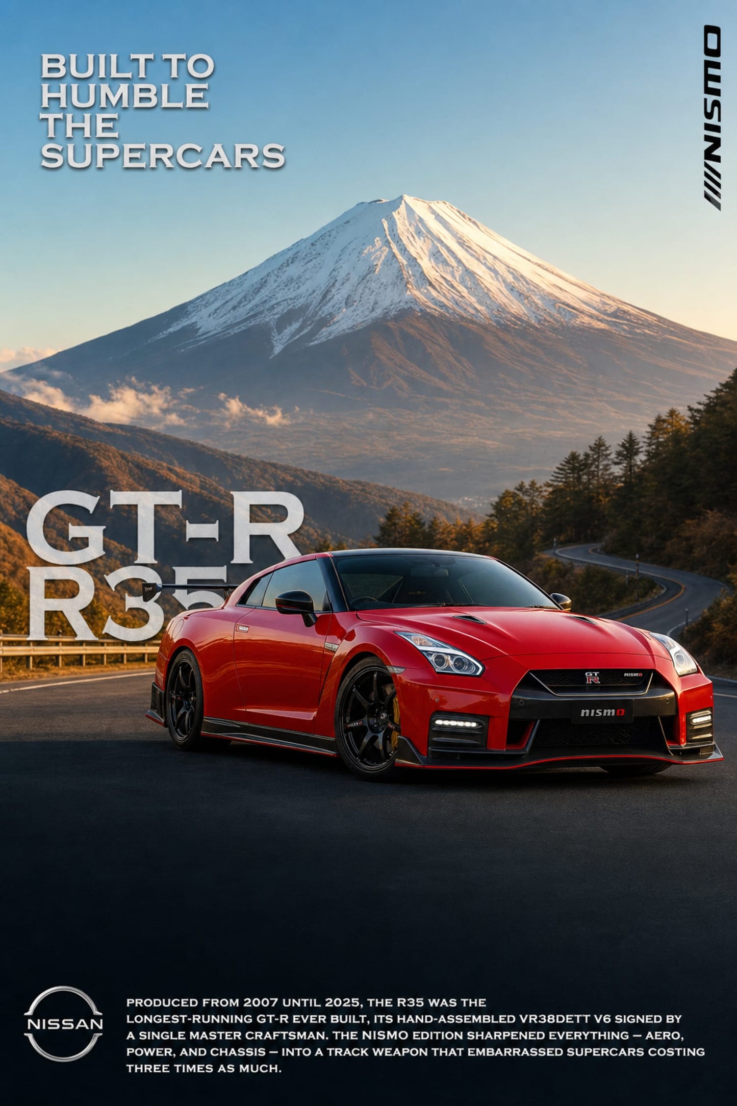 Nissan GT-R R35 Nismo | Legendary Supercar Poster Print | Iconic Sports Car Art for Home or Office Decor
